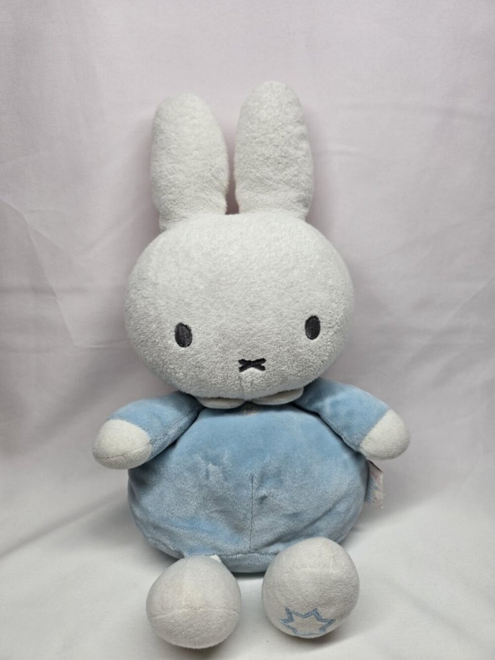 Miffy Baby Rabbit Plush Toy With Blue Outfit- 13" Soft Cuddly Bunny